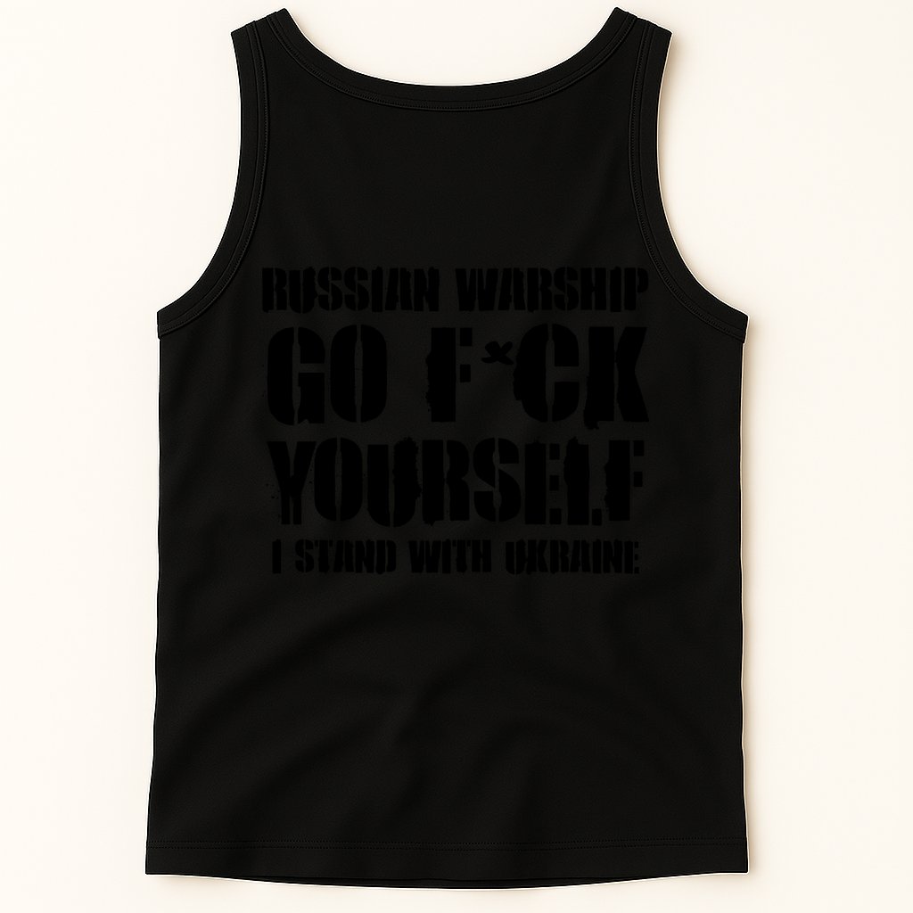 Zelensky Cross Ukraine Russian Warship Go F Yourself Front & Back Tank Top