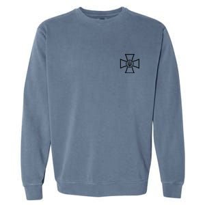 Zelensky Cross Ukraine Russian Warship Go F Yourself Front & Back Garment-Dyed Sweatshirt