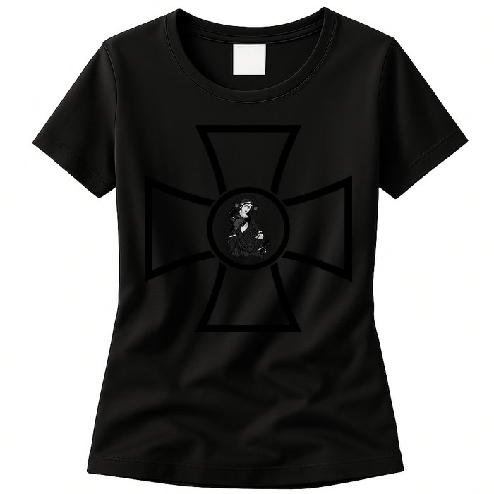 Zelensky Cross Ukrainian St. Javelin Protector Of Ukraine Womens T-Shirt