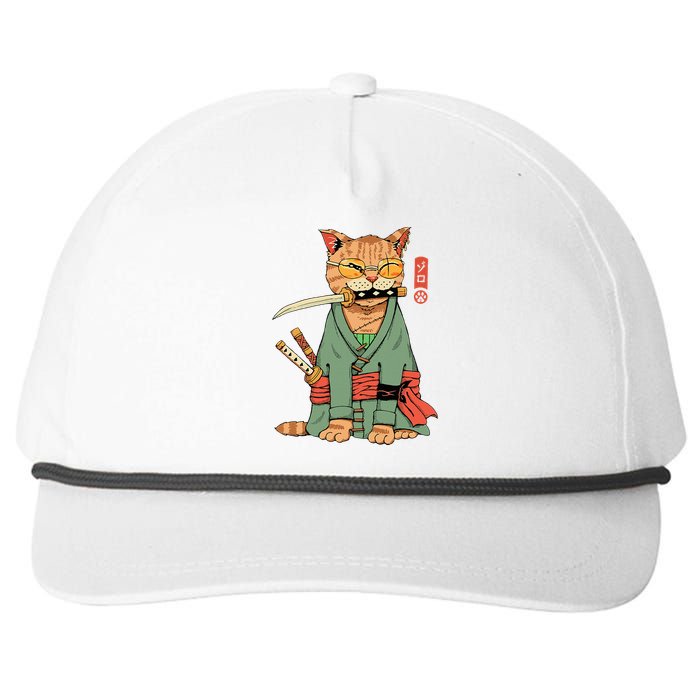 Zoro Cat Warrior Snapback Five-Panel Rope Hat