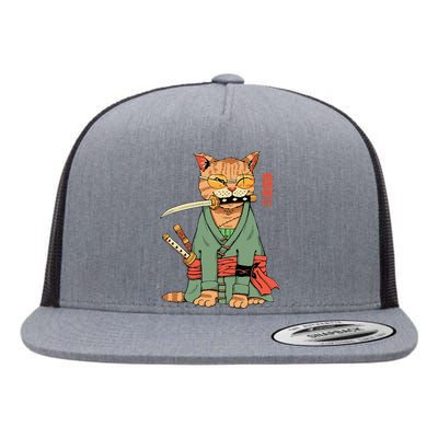 Zoro Cat Warrior Flat Bill Trucker Hat