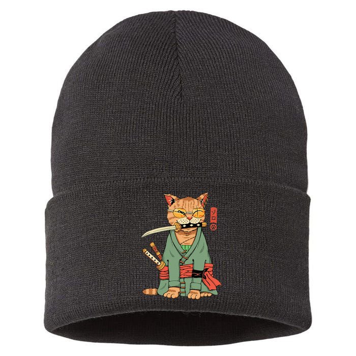 Zoro Cat Warrior Sustainable Knit Beanie