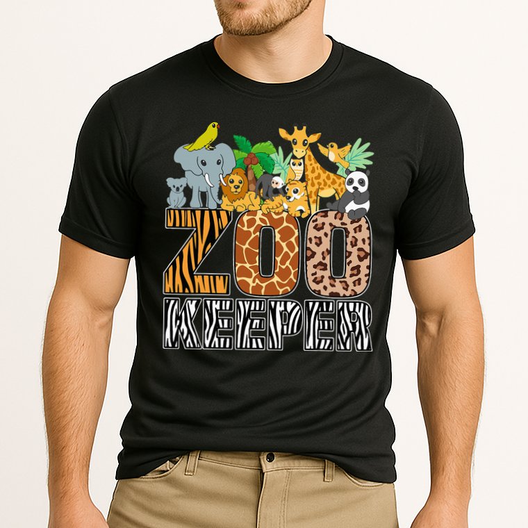 Zookeeper Costume Zebra Wild Print African Animal Keeper Performance Shirt