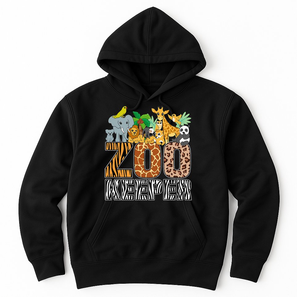 Zookeeper Costume Zebra Wild Print African Animal Keeper Hoodie