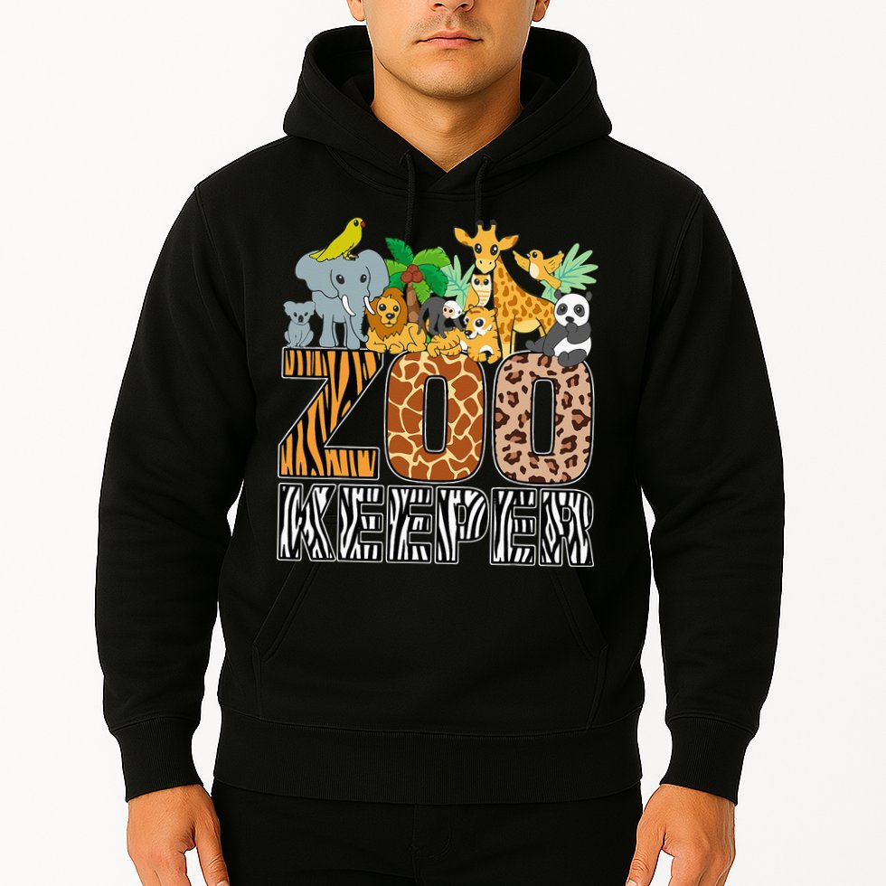 Zookeeper Costume Zebra Wild Print African Animal Keeper Hoodie