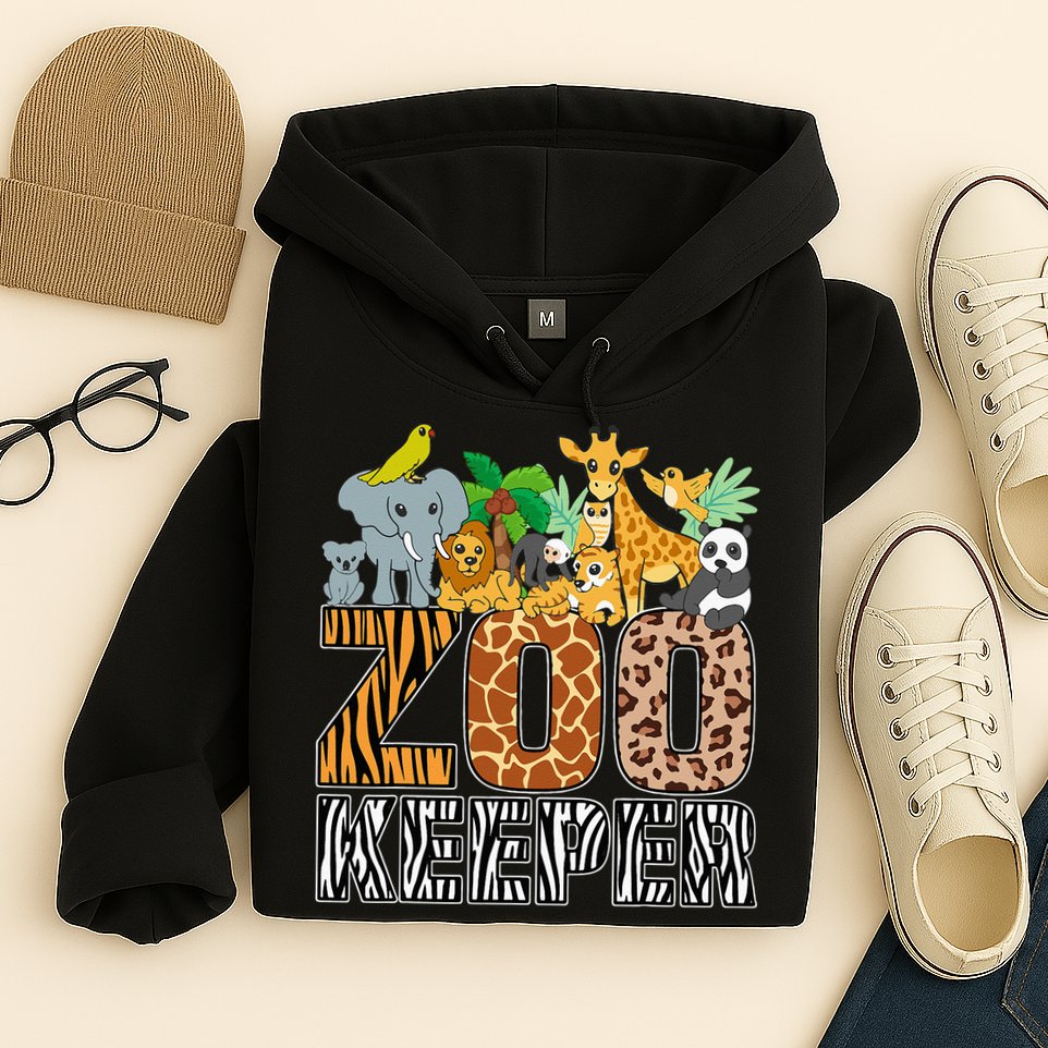 Zookeeper Costume Zebra Wild Print African Animal Keeper Hoodie