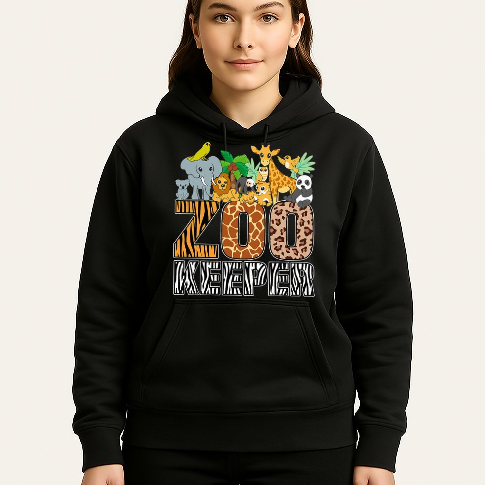 Zookeeper Costume Zebra Wild Print African Animal Keeper Hoodie