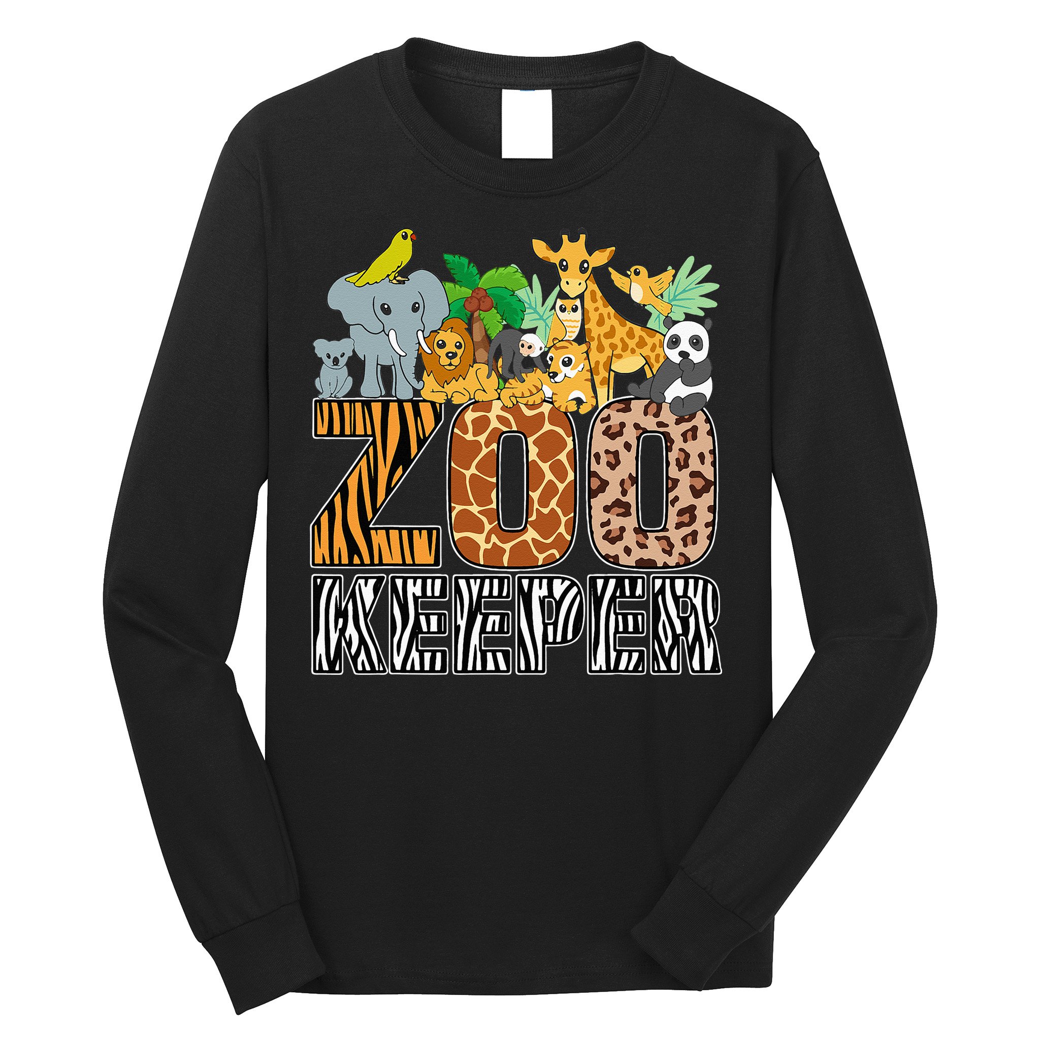 Zookeeper Costume Zebra Wild Print African Animal Keeper Long Sleeve Shirt
