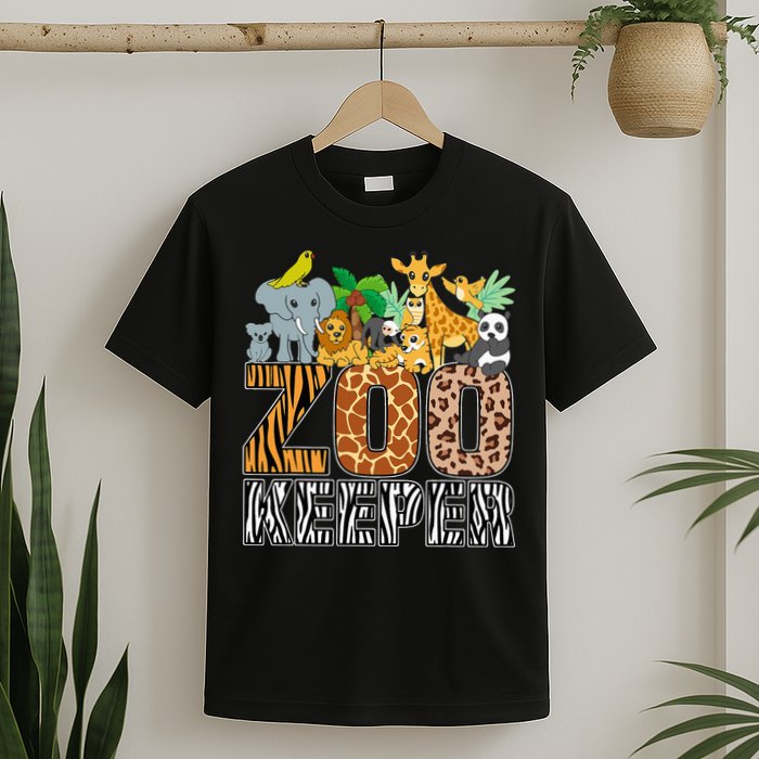 Zookeeper Costume Zebra Wild Print African Animal Keeper T-Shirt