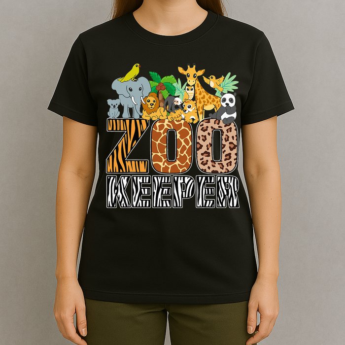 Zookeeper Costume Zebra Wild Print African Animal Keeper T-Shirt