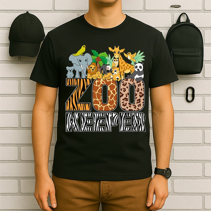 Zookeeper Costume Zebra Wild Print African Animal Keeper T-Shirt