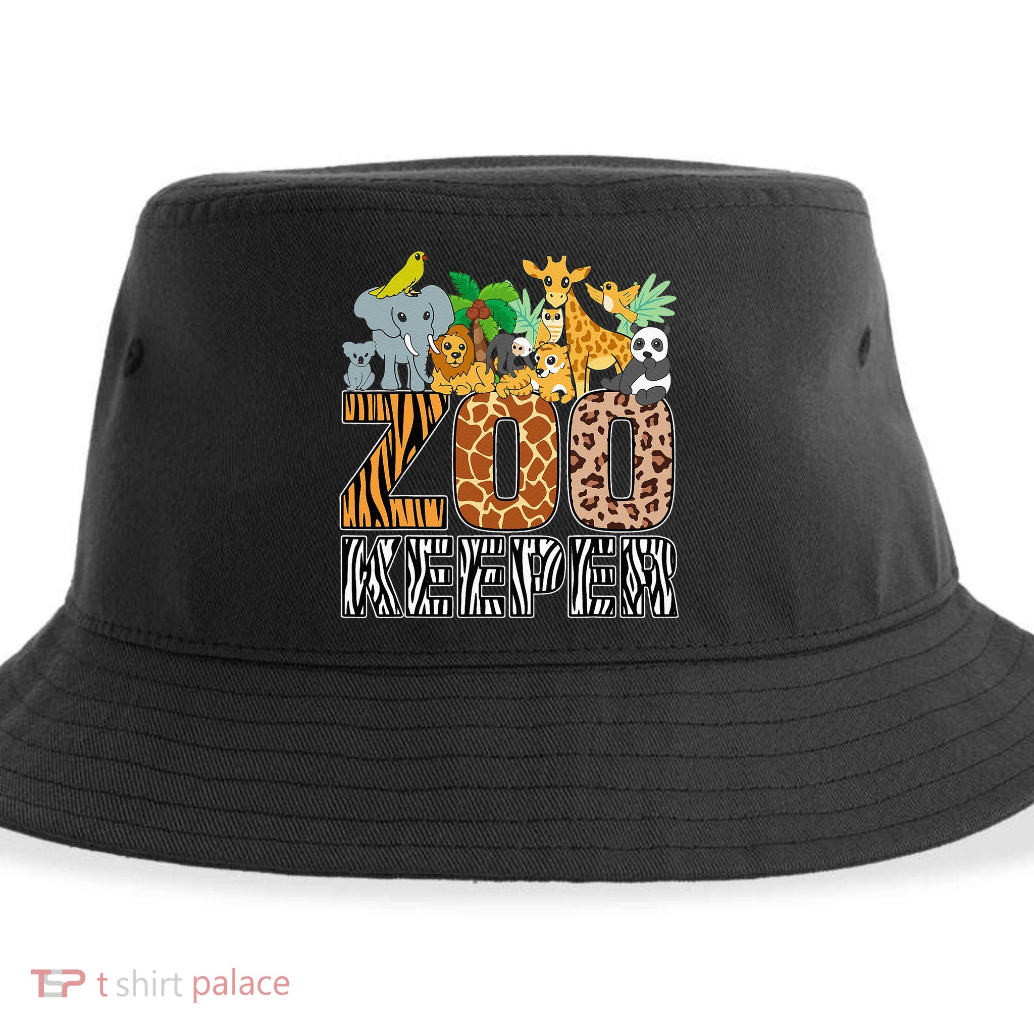 Zookeeper Costume Zebra Wild Print African Animal Keeper Sustainable Bucket Hat