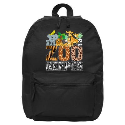 Zookeeper Costume Zebra Wild Print African Animal Keeper 16 in Basic Backpack