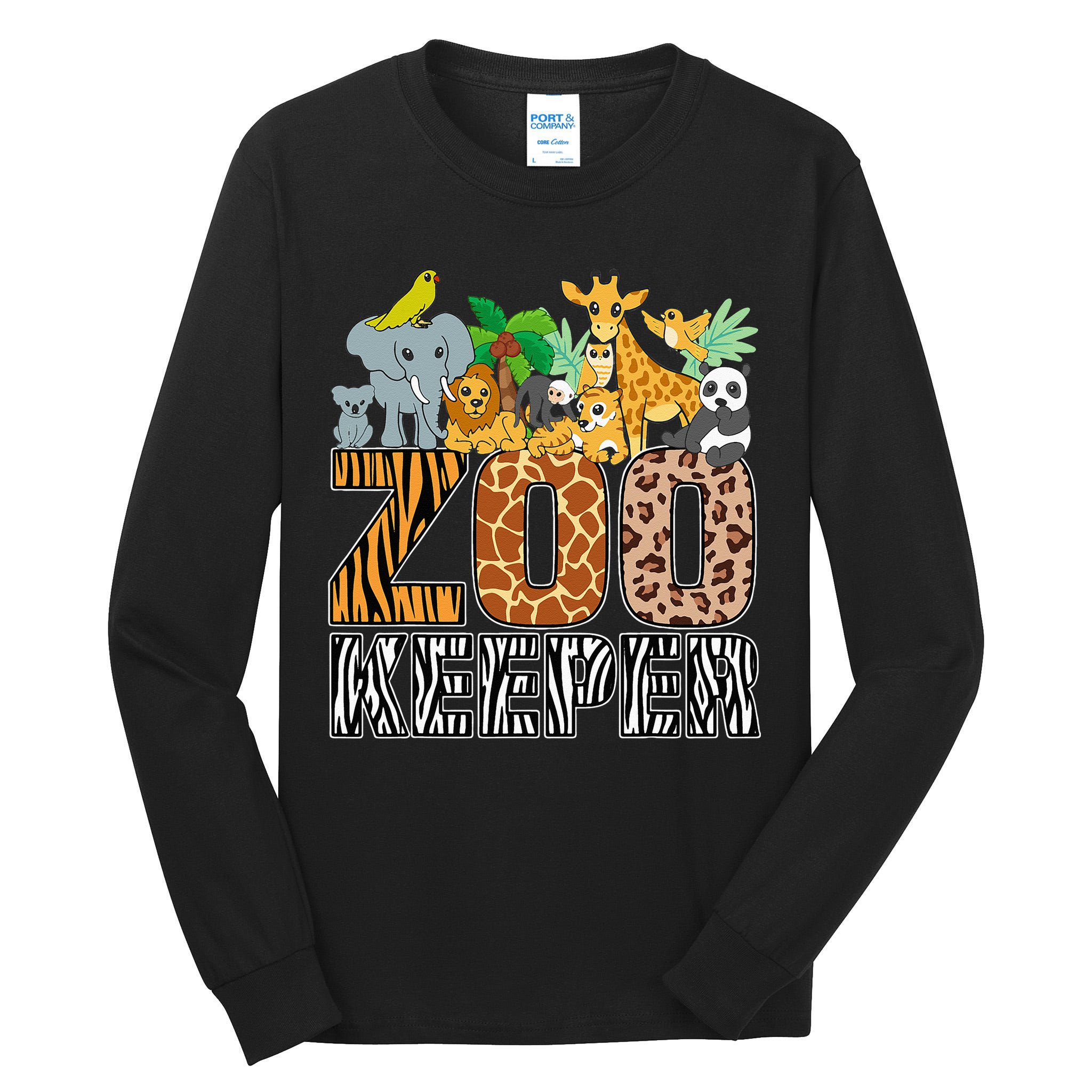 Zookeeper Costume Zebra Wild Print African Animal Keeper Tall Long Sleeve T-Shirt
