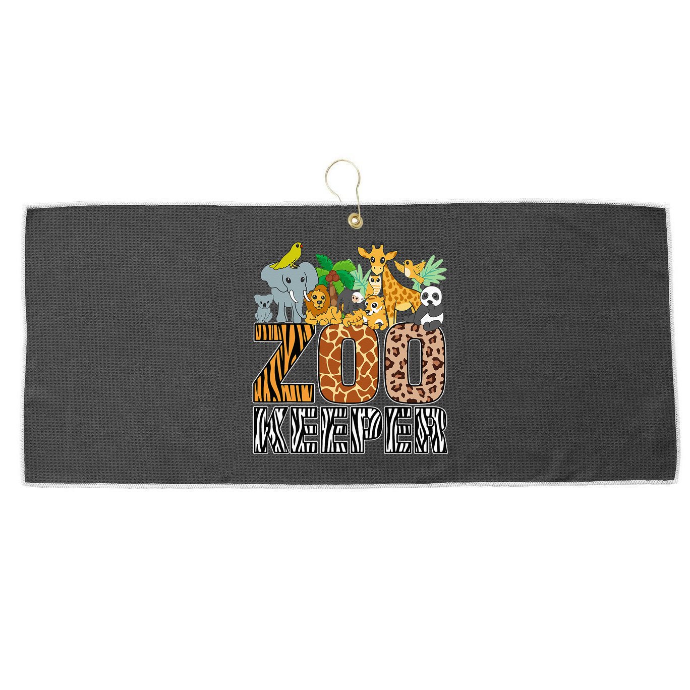 Zookeeper Costume Zebra Wild Print African Animal Keeper Large Microfiber Waffle Golf Towel