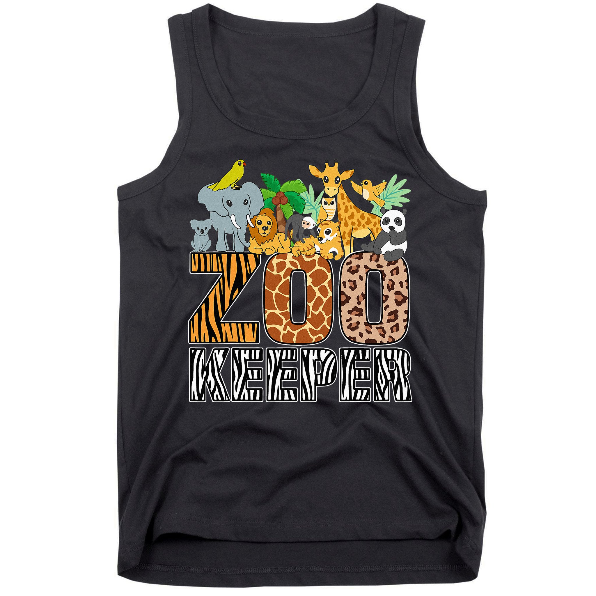 Zookeeper Costume Zebra Wild Print African Animal Keeper Tank Top