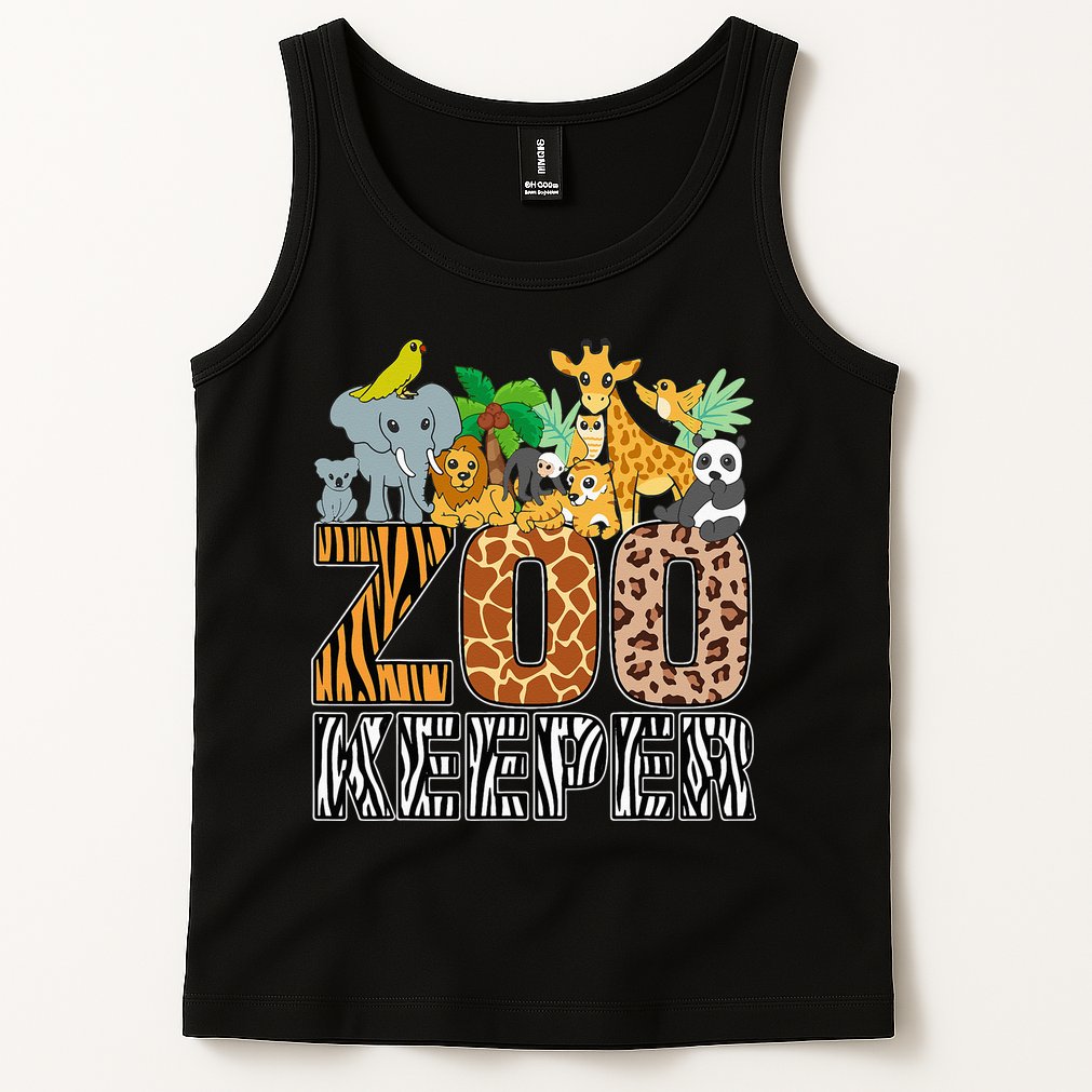 Zookeeper Costume Zebra Wild Print African Animal Keeper Tank Top
