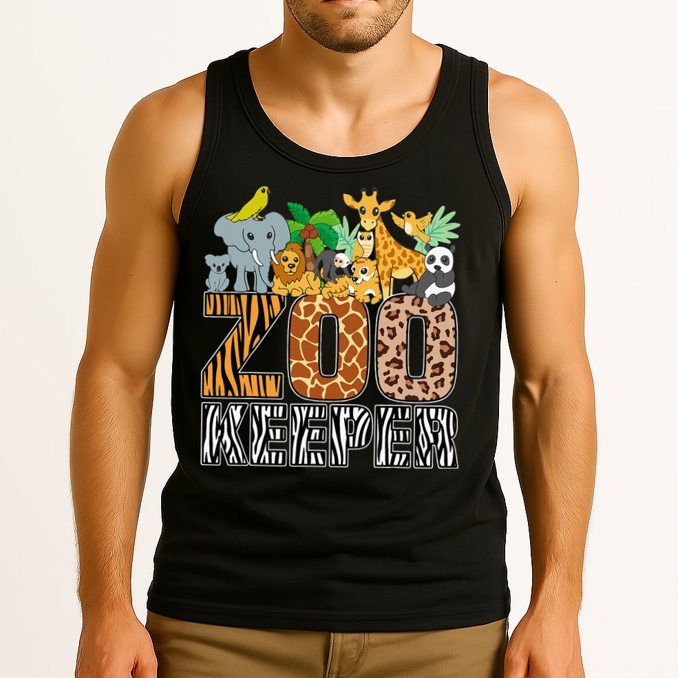 Zookeeper Costume Zebra Wild Print African Animal Keeper Tank Top