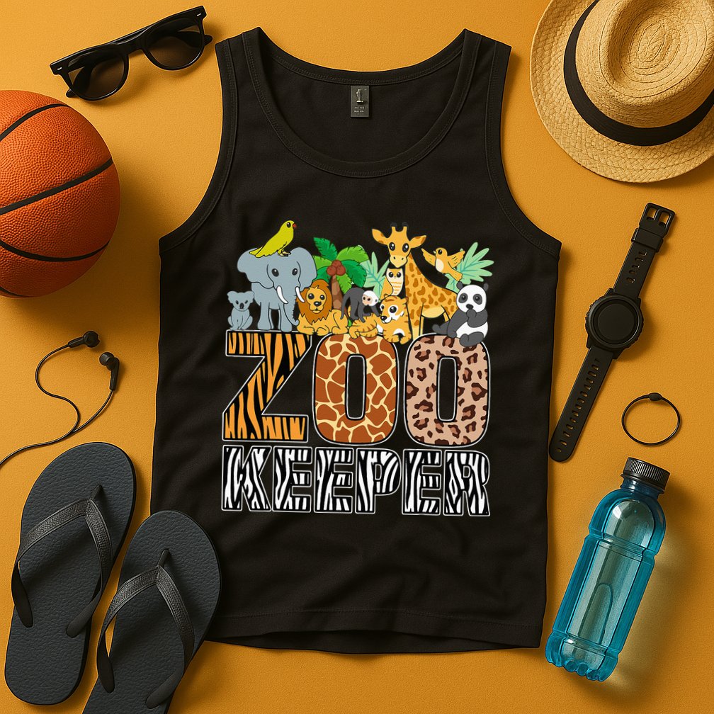 Zookeeper Costume Zebra Wild Print African Animal Keeper Tank Top