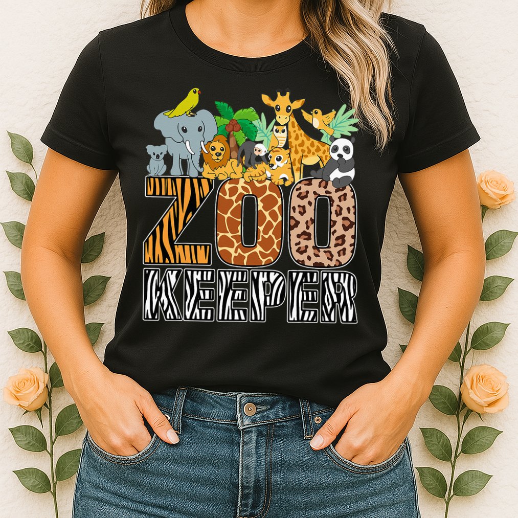 Zookeeper Costume Zebra Wild Print African Animal Keeper Womens T-Shirt