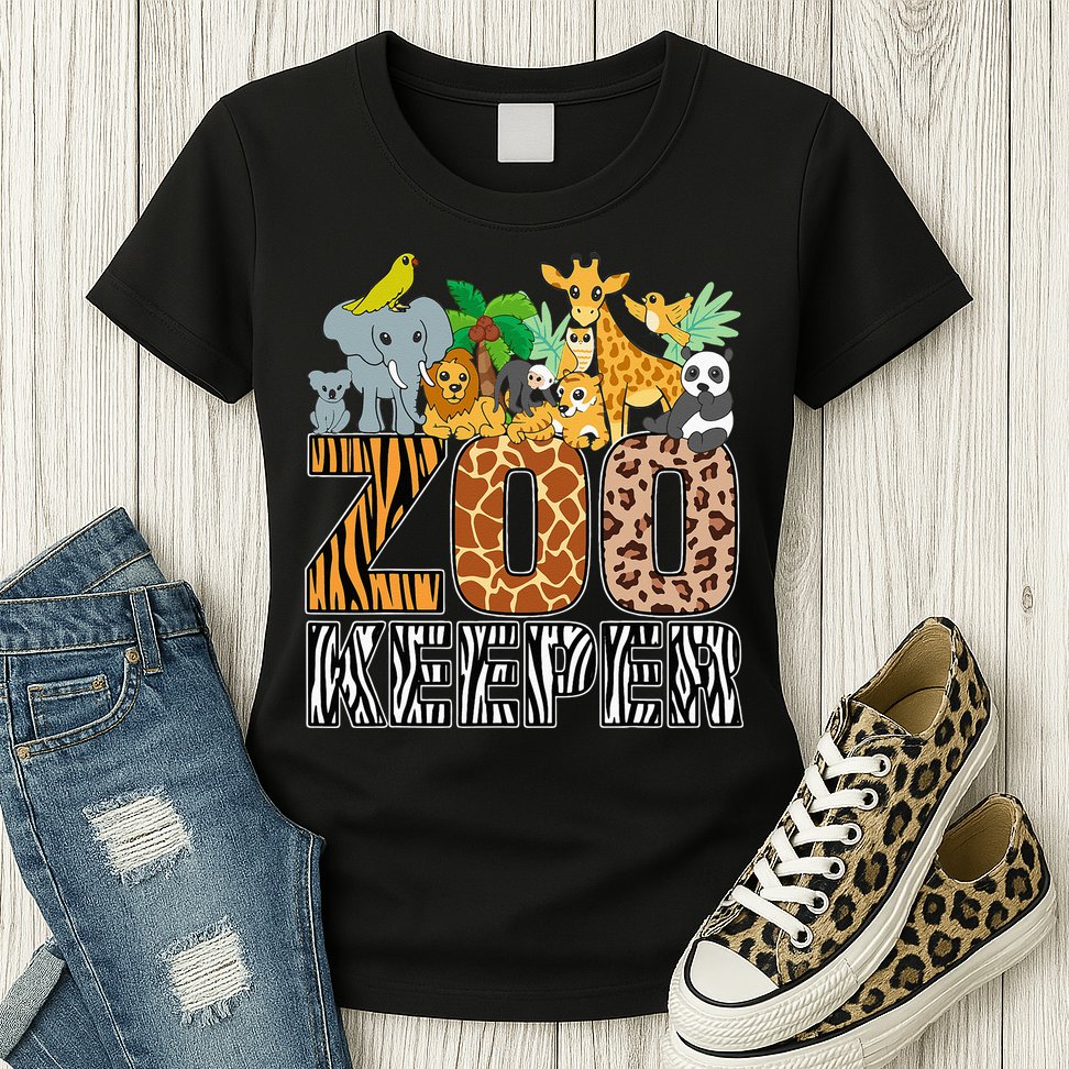 Zookeeper Costume Zebra Wild Print African Animal Keeper Womens T-Shirt