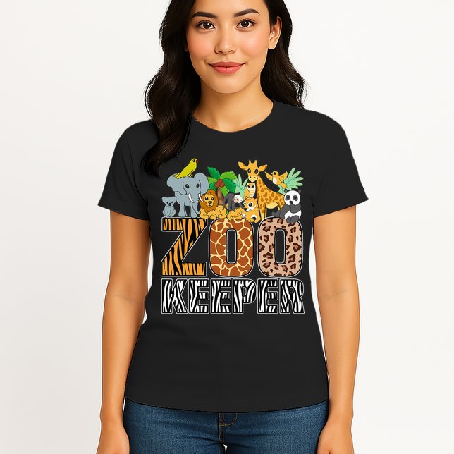Zookeeper Costume Zebra Wild Print African Animal Keeper Womens T-Shirt