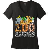 Zookeeper Costume Zebra Wild Print African Animal Keeper Women's V-Neck T-Shirt