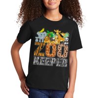 Zookeeper Costume Zebra Wild Print African Animal Keeper Kids T-Shirt
