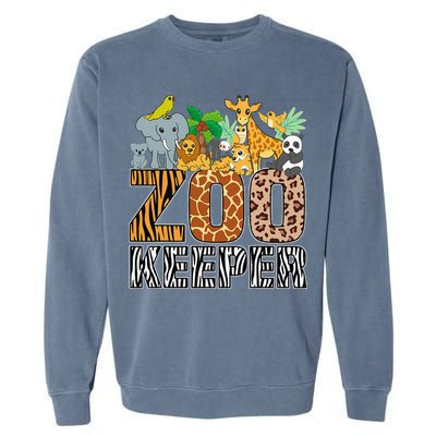 Zookeeper Costume Zebra Wild Print African Animal Keeper Garment-Dyed Sweatshirt