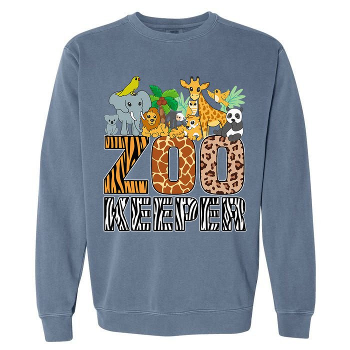 Zookeeper Costume Zebra Wild Print African Animal Keeper Garment-Dyed Sweatshirt