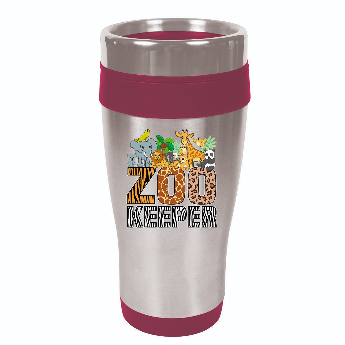 Zookeeper Costume Zebra Wild Print African Animal Keeper 16oz Travel Tumbler