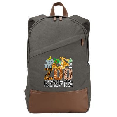 Zookeeper Costume Zebra Wild Print African Animal Keeper Cotton Canvas Backpack