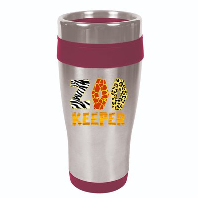 Zookeeper Costume Zoo Keeper African Safari Trip Zebra 16oz Travel Tumbler