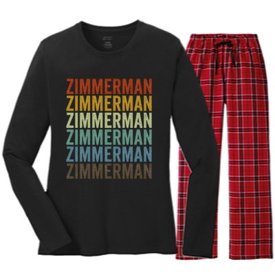 Zimmerman City Women's Long Sleeve Flannel Pajama Set 