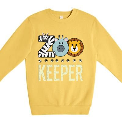 Zookeeper Costume Zoo Animal Safari Zoo Keeper Premium Crewneck Sweatshirt