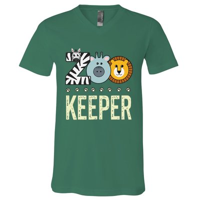 Zookeeper Costume Zoo Animal Safari Zoo Keeper V-Neck T-Shirt