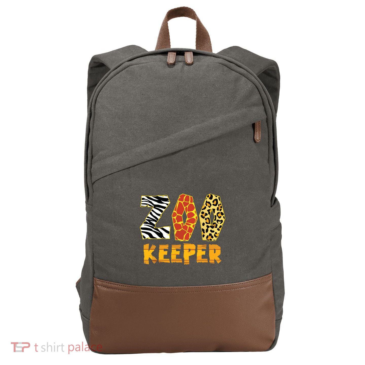 Zookeeper Costume Zebra Wild Print African Animal Keeper Cotton Canvas Backpack