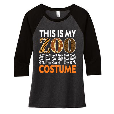 Zookeeper Costume Zoogoer Zoo Garden Animal Lover Keeper Women's Tri-Blend 3/4-Sleeve Raglan Shirt