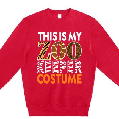 Zookeeper Costume Zoogoer Zoo Garden Animal Lover Keeper Premium Crewneck Sweatshirt