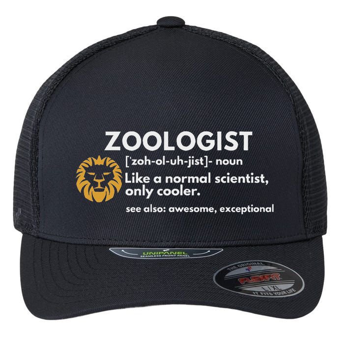Zoologist Definition Funny Zoology Science Flexfit Unipanel Trucker Cap