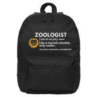 Zoologist Definition Funny Zoology Science 16 in Basic Backpack