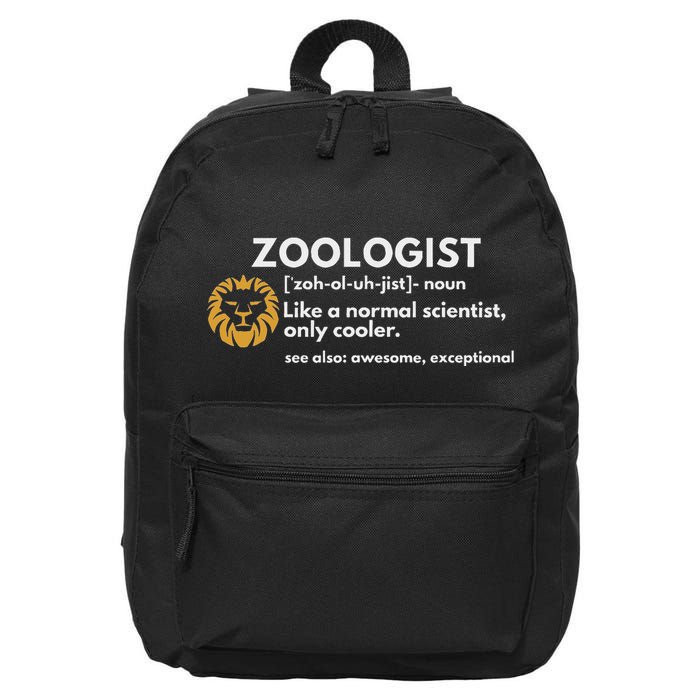 Zoologist Definition Funny Zoology Science 16 in Basic Backpack