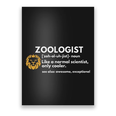 Zoologist Definition Funny Zoology Science Poster