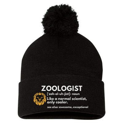 Zoologist Definition Funny Zoology Science Pom Pom 12in Knit Beanie