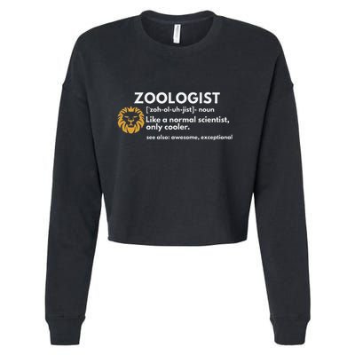 Zoologist Definition Funny Zoology Science Cropped Pullover Crew