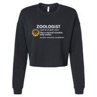 Zoologist Definition Funny Zoology Science Cropped Pullover Crew