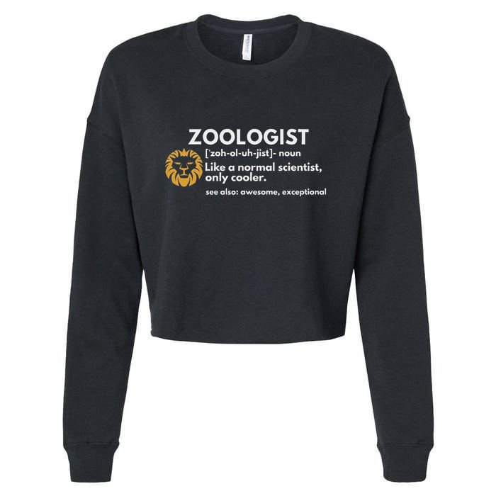 Zoologist Definition Funny Zoology Science Cropped Pullover Crew