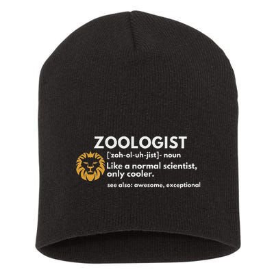 Zoologist Definition Funny Zoology Science Short Acrylic Beanie