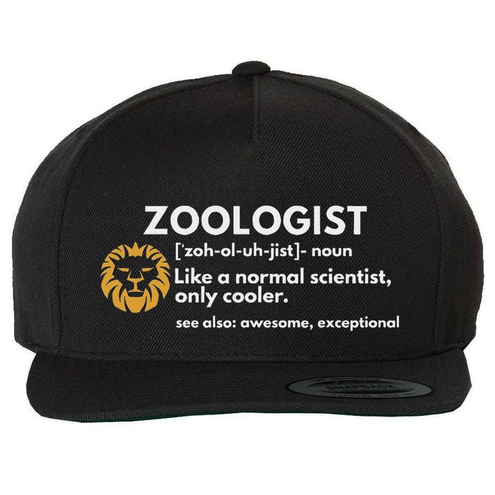 Zoologist Definition Funny Zoology Science Wool Snapback Cap