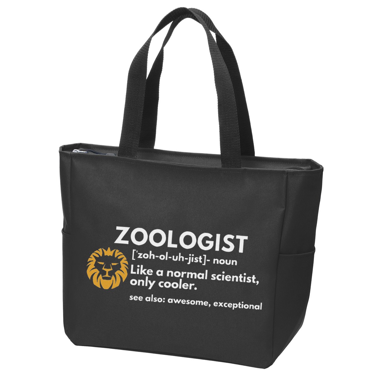 Zoologist Definition Funny Zoology Science Zip Tote Bag